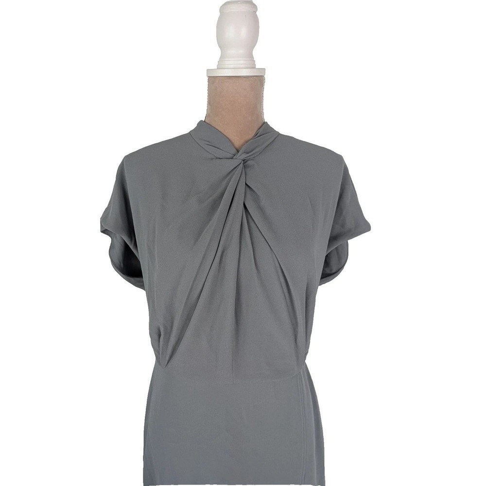 MM LaFleur 8 Adelaide Dress Gray Minimalist Office Business Travel Sheath Modest - Picture 9 of 13